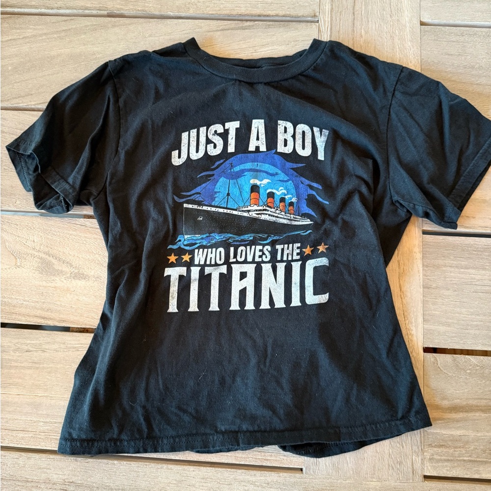 Just a Boy Who Loves the Titanic Tee, YS 🚢